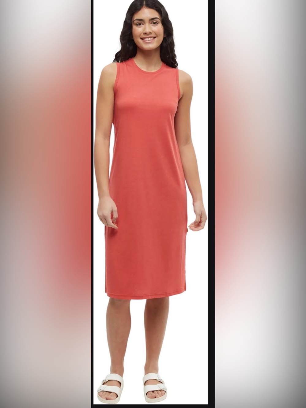 TenTree Valley dress in deep coral